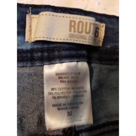 Custom Reverse Tie-Dye Denim Cut offs shorts Route 66 Sz 32 - Picture 6 of 6